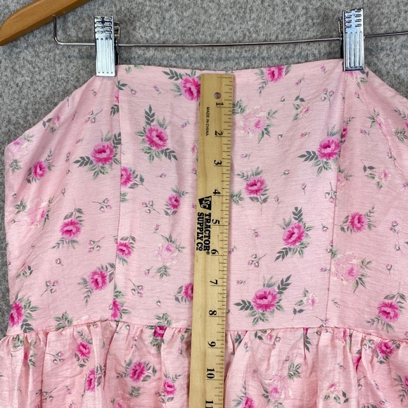 Altar’d State strapless tiered maxi dress Medium pink floral cottagecore roses - Picture 3 of 11